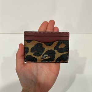 Authentic Coach Skinny Card Case (Leopard pattern)